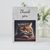 水彩毛深い猫ねこ猫ペット サンキューカード (スタンド正面)