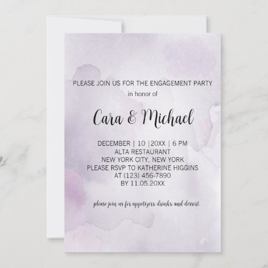 水彩毛良田結婚婚約招待状 招待状 (裏面)