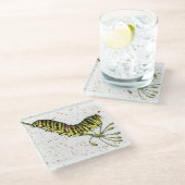 水彩毛虫コースター ガラスコースター (アングル)