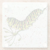 水彩毛虫コースター ガラスコースター (裏面)