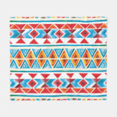 水彩民族幾何学模様。 フリースブランケット (正面(横))