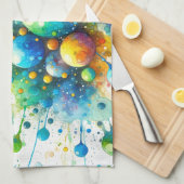 水彩気泡バーストキッチンタオル キッチンタオル (四つ折り)