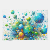 水彩気泡バーストキッチンタオル キッチンタオル (横)