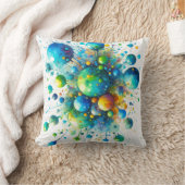 水彩気泡バースト装飾用クッション クッション (ブランケット)