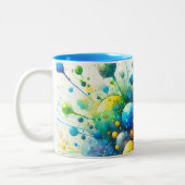 水彩気泡バースト ツートーンマグカップ (左)