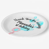 水彩気泡ワンドポップ・アートのポップ・アートのポップ・アートの誕生日 ペーパープレート (アングル)