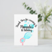 水彩気泡ワンドポップ・アートのポップ・アートのポップ・アートの誕生日 ポストカード (スタンド正面)