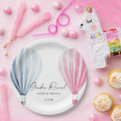 水彩気球ジェンダー表示 ペーパープレート (パーティー)