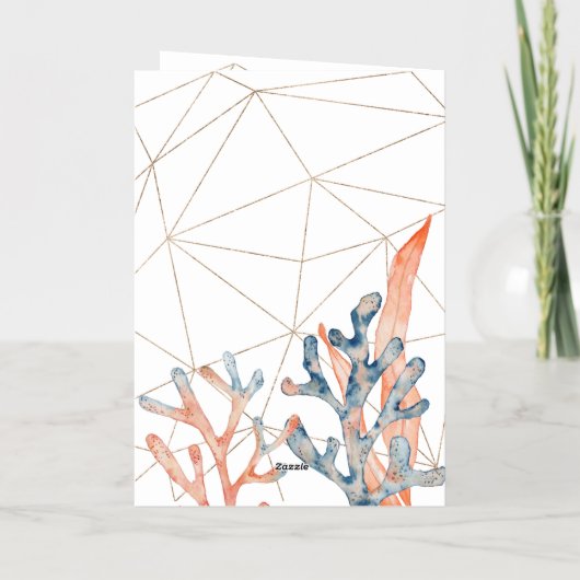 水彩水上折り畳み箔挨拶カード 箔グリーティングカード (裏面)