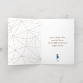 水彩水上折り畳み箔挨拶カード 箔グリーティングカード (内側レイダウン)