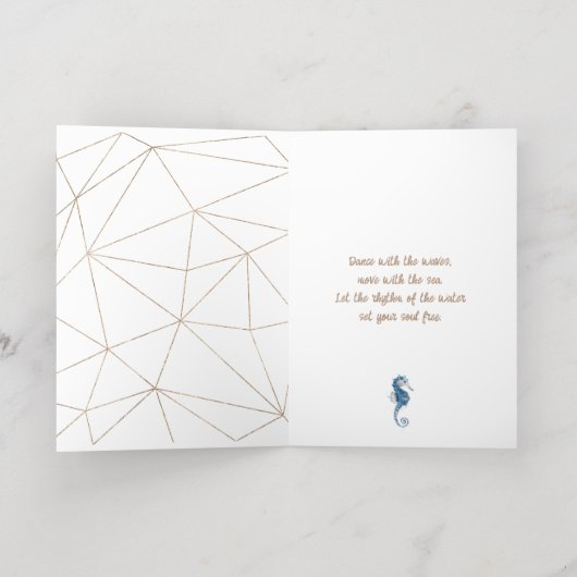 水彩水上折り畳み箔挨拶カード 箔グリーティングカード (内側レイダウン)