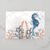 水彩水上折り畳み箔挨拶カード 箔グリーティングカード (外側レイダウン)