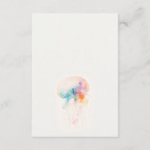 水彩水中クラゲ結婚式レセプション エンクロージャーカード (裏面)