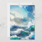 水彩水中海サメ水族館結婚の 招待状 (裏面)