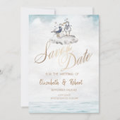 水彩水彩シーグルスビーチ日付を保存 セーブザデート (正面)