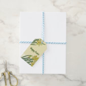 水彩水彩ダッフルズフラワーポートレートイラストレーション ギフトタグ (より糸付き)