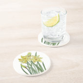 水彩水彩ダッフルズフラワーポートレートイラストレーション コースター (側面)