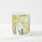 水彩水彩ダッフルズフラワーポートレートイラストレーション フロストグラスマグカップ (中央)