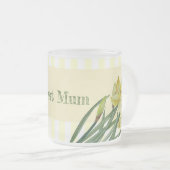 水彩水彩ダッフルズフラワーポートレートイラストレーション フロストグラスマグカップ (正面右)