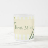 水彩水彩ダッフルズフラワーポートレートイラストレーション フロストグラスマグカップ (中央)