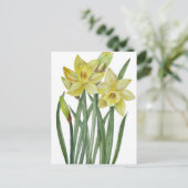 水彩水彩ダッフルズフラワーポートレートイラストレーション ポストカード (スタンド正面)