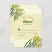 水彩水彩ダッフルズフラワーポートレートイラストレーション 出欠カード (正面/裏面)