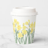 水彩水彩ダフォディル紙カップ 紙コップ (裏面)