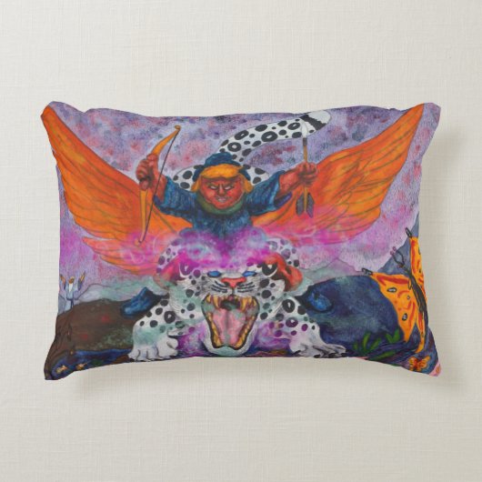 水彩水彩ファンタジーイラストレーションワールド アクセントクッション (正面)