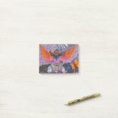 水彩水彩ファンタジーイラストレーションワールド ポストイット (デスク上)