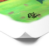 水彩水彩ファンタジーガーデンフラワーアート ポスター (角)