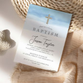 水彩水彩青少年バプテスマ 招待状