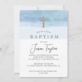 水彩水彩青少年バプテスマ 招待状 (正面)