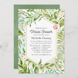 水彩水晶グリーンリーバーチャルシャワー 招待状