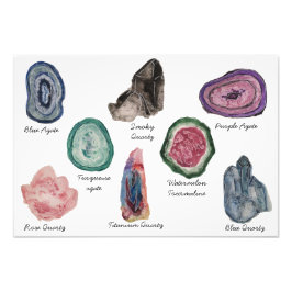 水彩水晶チャートプリント フォトプリント           