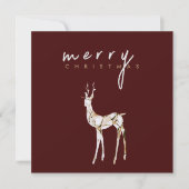 水彩水晶トナカイのメリークリスマス シーズンカード (正面)