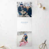 水彩水晶ブルースノーフレーク多光写真 三つ折りクリスマスカード (内部)