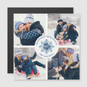 水彩水晶ブルースノーフレーク4フォトコラージュ (正面/裏面)