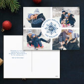 水彩水晶ブルースノーフレーク4フォトコラージュ シーズンポストカード