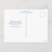 水彩水晶ブルースノーフレーク4フォトコラージュ シーズンポストカード (裏面)