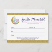 水彩水晶金ゴールドムーンギフト証明書カード 招待状 (裏面)