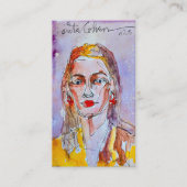 水彩水洗い名刺モダンポップ・アートの抽象芸術 名刺 (正面)