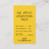 水彩水洗い名刺モダンポップ・アートの抽象芸術 名刺 (裏面)