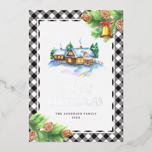 水彩水牛プレイドシルバー 箔シーズンカード (正面)