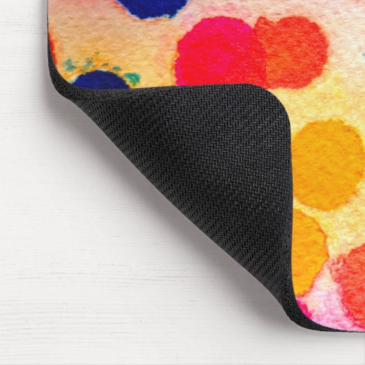 水彩水玉模様かわいい円 マウスパッド (コーナー)