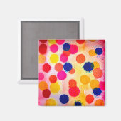 水彩水玉模様かわいい円 マグネット (正面/裏面)