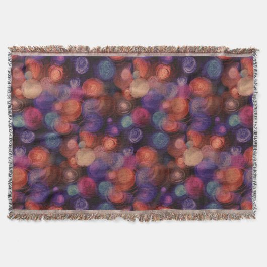 水彩水玉模様パターン+アイディア スローブランケット (正面)