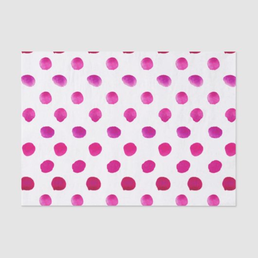 水彩水玉模様ピンク 薄葉紙 (正面)