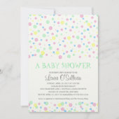 水彩水玉模様ベビーシャワー 招待状 (正面)