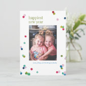 水彩水玉模様ポムスニューイヤーフォトカード シーズンカード (スタンド正面)
