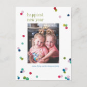 水彩水玉模様ポムスニューイヤーフォトポストカード シーズンポストカード (正面)